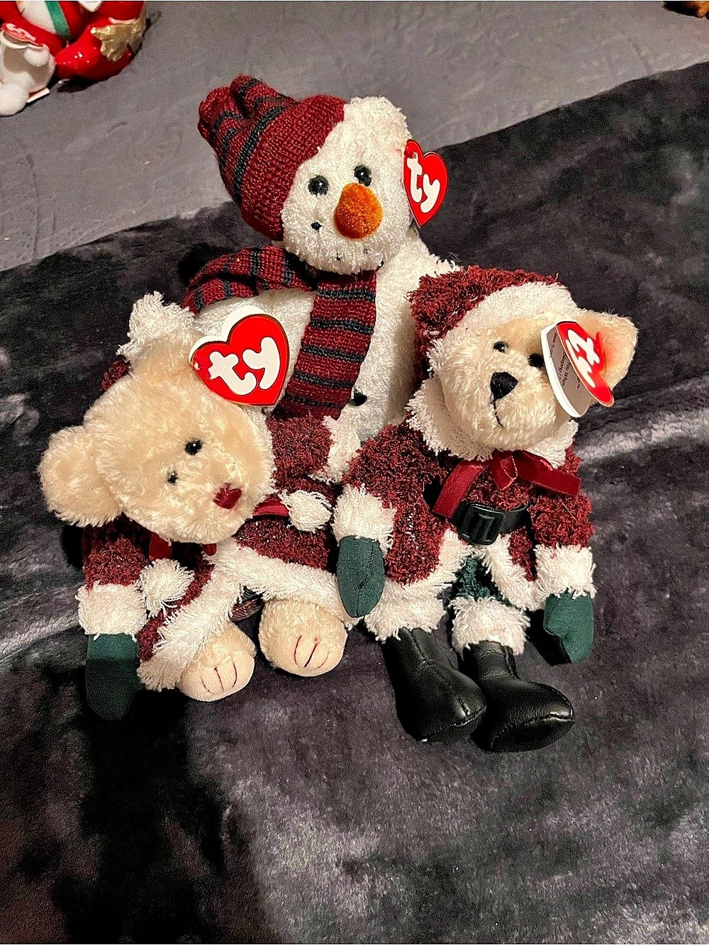 Ty Mrs. Santabear Santabear And Snowman Chillings The attic Treasures Collecti24